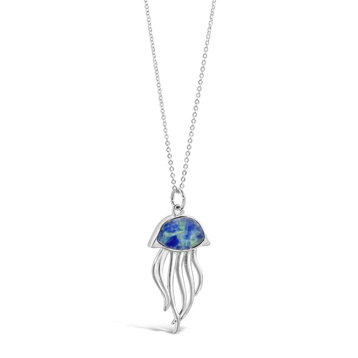 Dune Jewelry - Jellyfish Necklace - Blue and Green Sea Glass