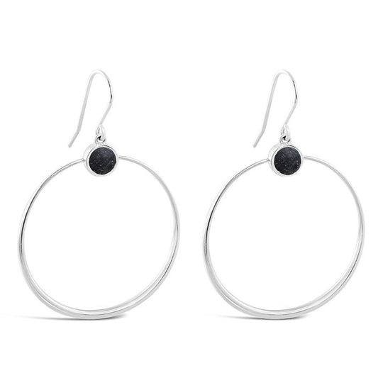 Meteorite Daisy Hoop Earrings