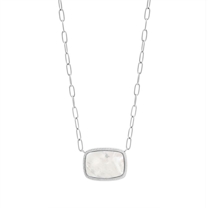 Mother of Pearl Necklace Silver