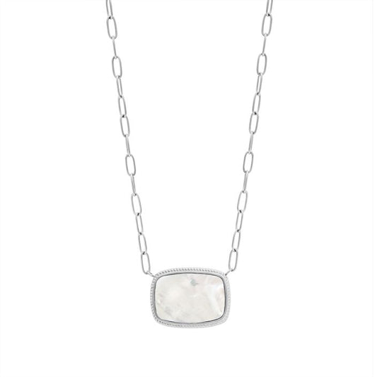 Mother of Pearl Necklace Silver