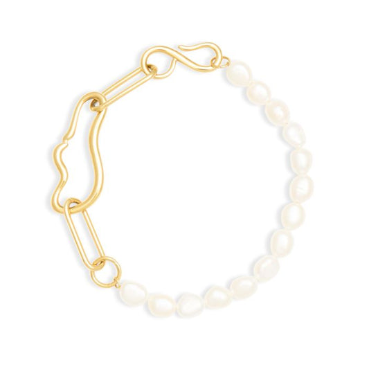 Mi Tesoro - Pearl & Chain Bracelet Gold