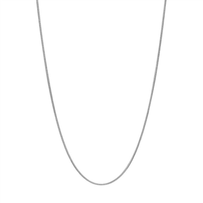Thin Snake Chain Necklace - Silver - 17 inches