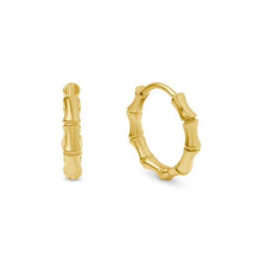 Mi Tesoro - Bamboo Hoop Earrings - Gold