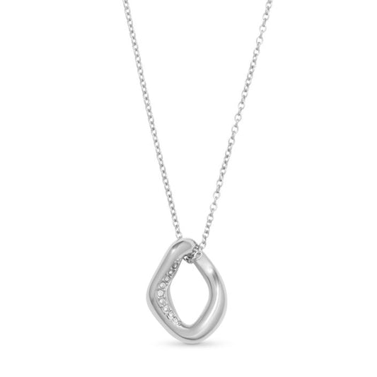 Sculptural Oval Necklace - Silver