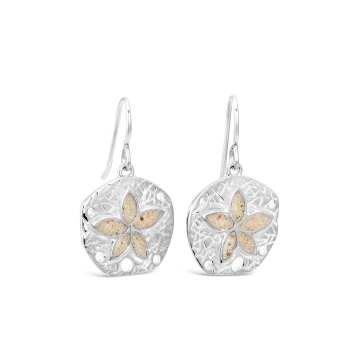 Dune Jewelry -Natural Sand Dollar Drop Earrings & beaches of Cape Cod