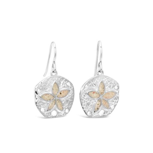 Dune Jewelry -Natural Sand Dollar Drop Earrings & beaches of Cape Cod