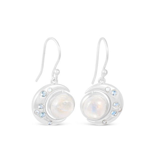 Dune Jewelry - New Moon Earrings by Captain Kate - Moonstone