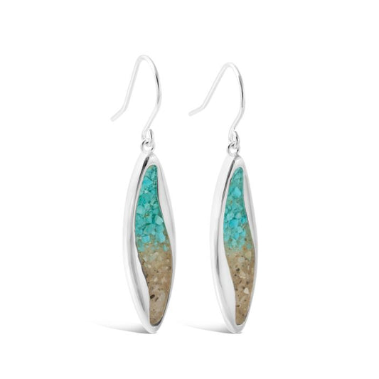 Ocean Current Earrings - Turquoise Gradient, Beaches of Cape Cod
