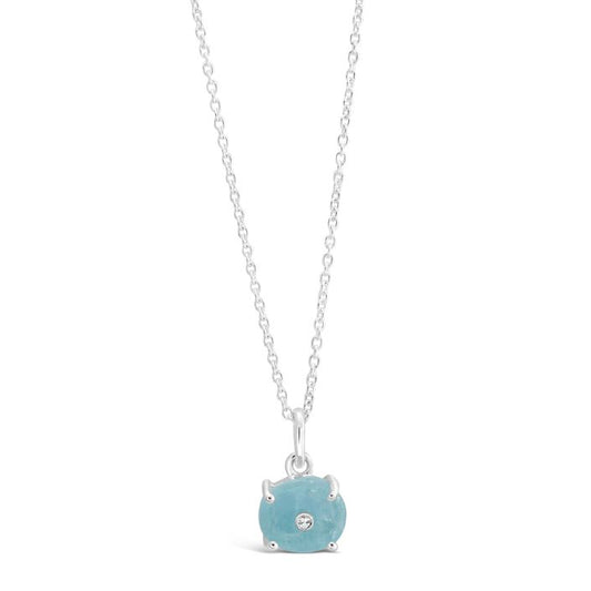 Dune Jewelry - Oracle Necklace with Aquamarine and White Topaz by Camille Kostek - Sterling Silver