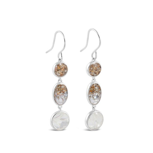 Dune Jewelry - Raindrop Earrings - Mother of Pearl Gradient & beaches of Cape Cod