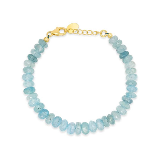 Dune Jewelry - Raw Aquamarine Beaded Bracelet by Camille Kostek