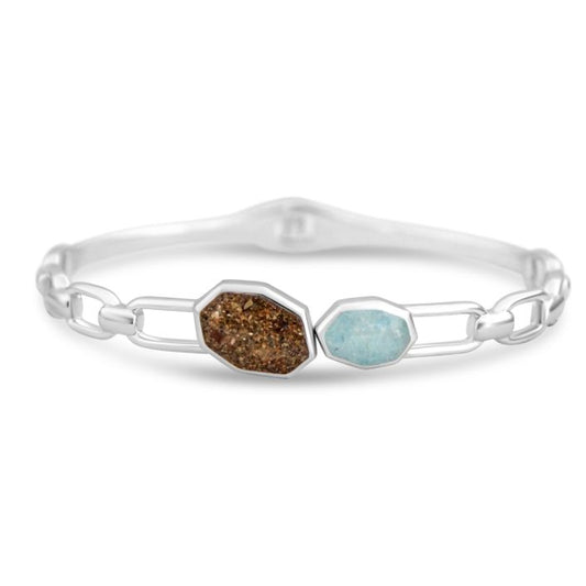 Rock and Tide Bracelet by Christine Kesteloo - Abalone and Sand from Beaches of Cape Cod