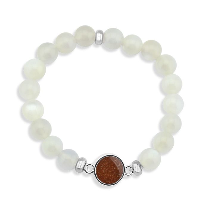 Dune Jewelry - Moonstone Beaded Bracelet - Sand from the Beaches of Cape Cod