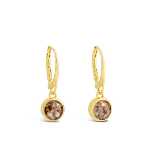 Sand Jewel Leverback Earrings - Round - 14k Gold Vermeil, Turquoise