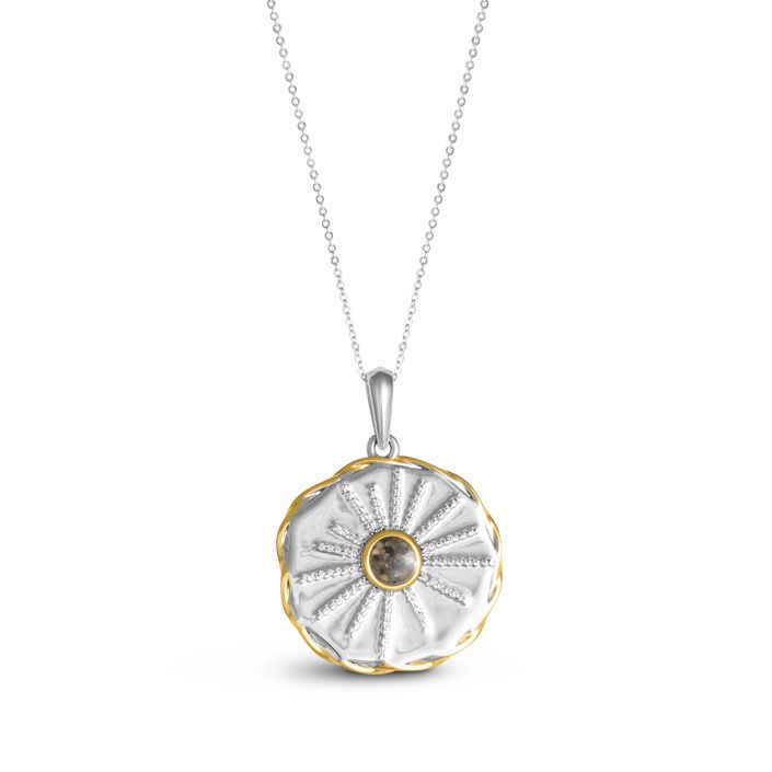 Sea Urchin Dual Tone Necklace - Dune Silver & Gold - Beaches of Cape Cod