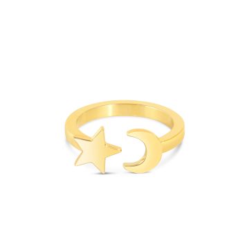 Star Moon Ring GOLD 8