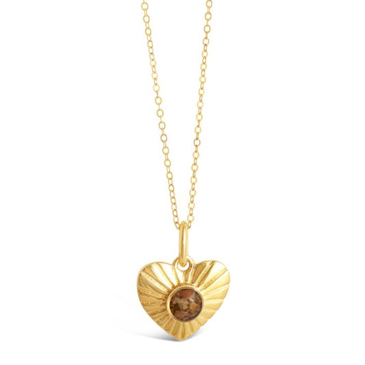 Sun Ray Heart Necklace - 14k Gold Vermeil, Beach Rose