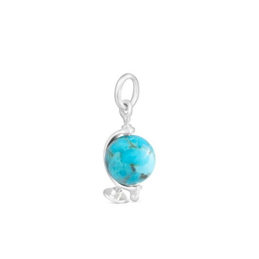 Dune Jewelry -Collectible Travel Treasures Turquoise Globe Charm