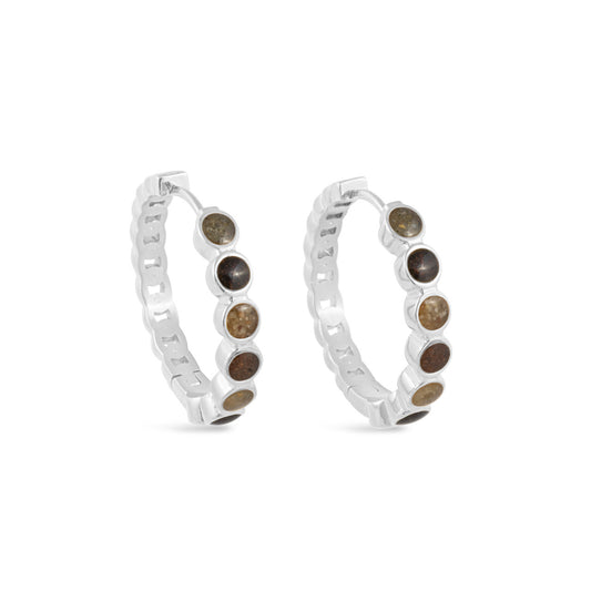 Our Planet Hoop Earrings - Silver