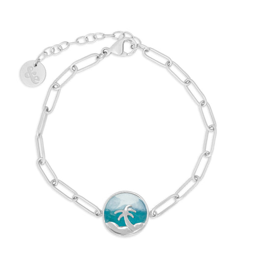 Palm Tree Bracelet - Silver Plated