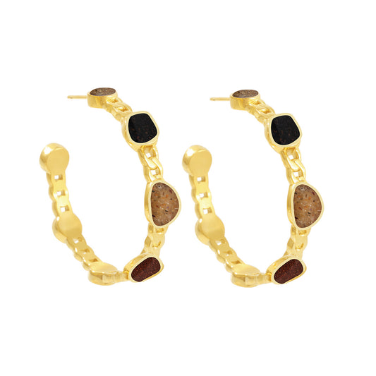 Mia Tierra Hoop Earrings - Gold