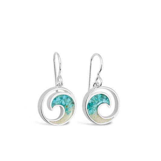 Dune Jewelry - Wave Drop Earrings - Turquoise Gradient, Beaches of Cape Cod