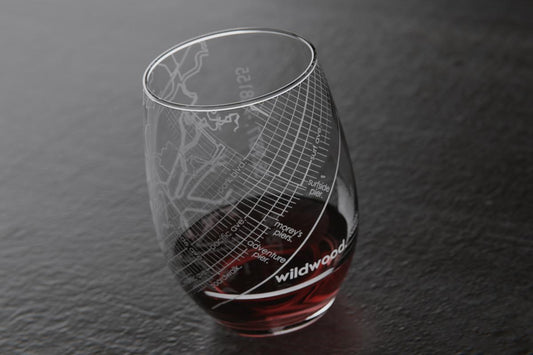Well Told - Norwood Town Map - Stemless Wine Glass