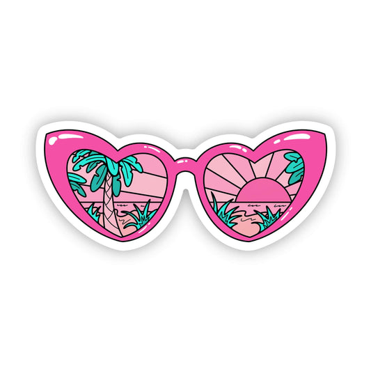 Big Moods - Heart sunglasses pink sticker