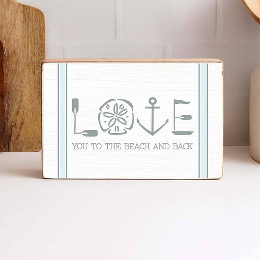 Rustic Marlin - Love You to the Beach and Back Decorative Wooden Block