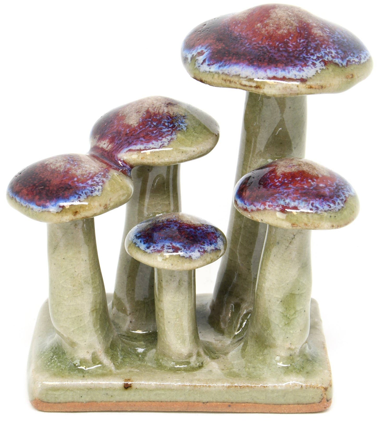 Art Floral Trading LLC - Porcelain Cluster Of Mushrooms - Green & Purple