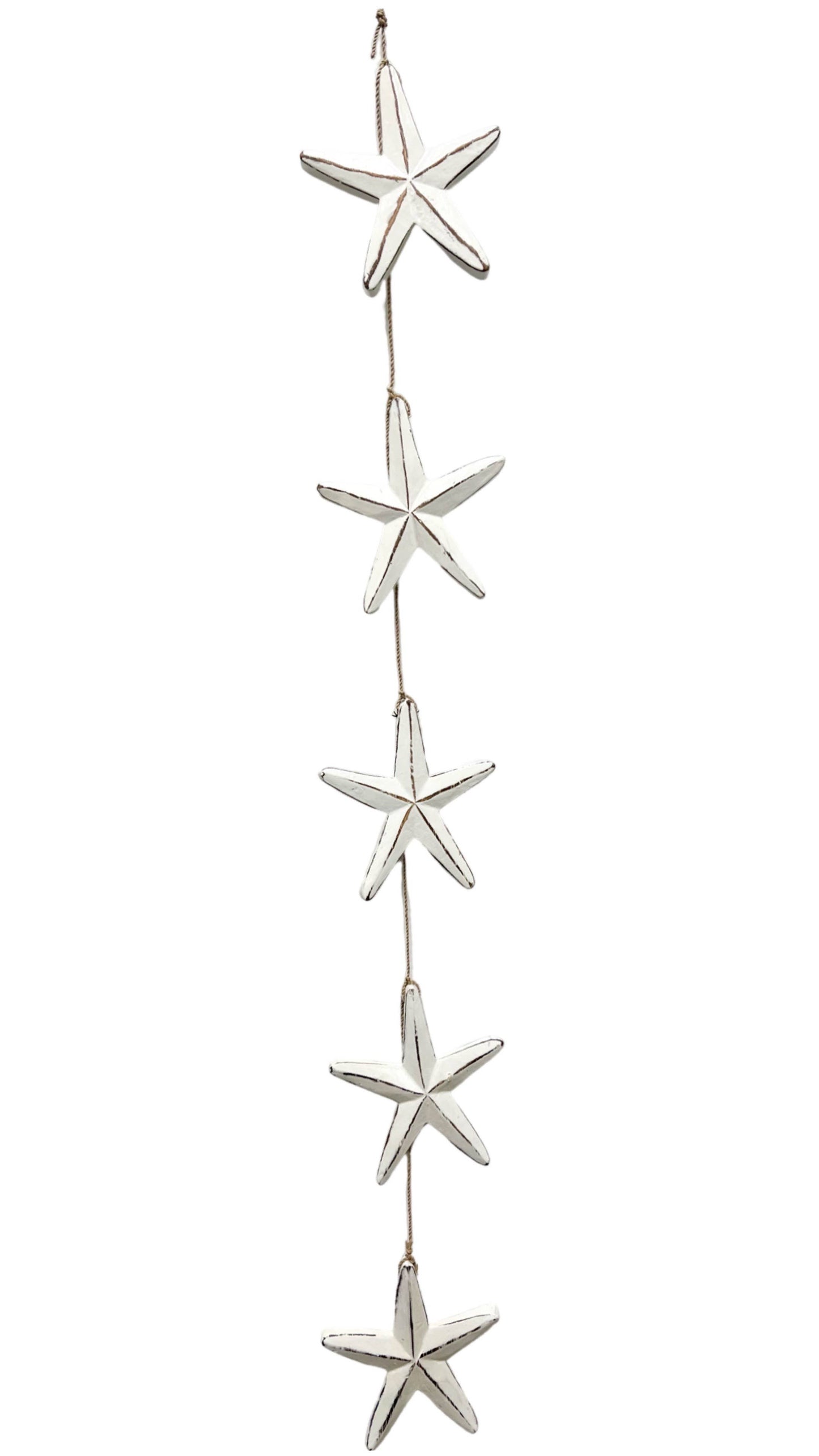 Bamboo Source Tropical Decor - 5 Star White Hanging Decoration - White
