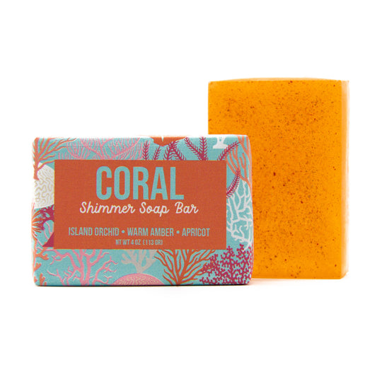 Seaside and Sunshine - CORAL Shimmer Soap Bar