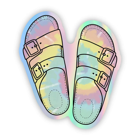 Big Moods - Holographic Pastel Tie Dye Flip Flop Sticker