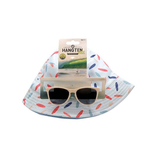 Shark Eyes, Inc - Kids Sunglasses with Bucket Hat Combo Hang Ten Brand Unisex