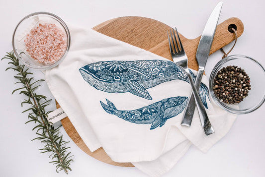 Your Green Kitchen - Whale Tea Towel