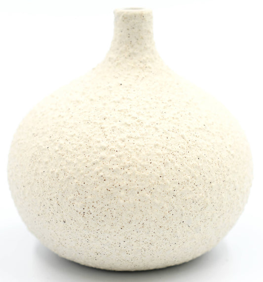 Art Floral Trading LLC - Tiny Congo Porcelain Bud Vase - Textured White