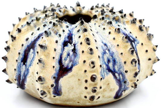 Art Floral Trading LLC - Sea Urchin Vase - Cream & Purple