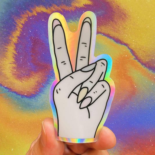 Big Moods - Peace Sign Holographic Sticker