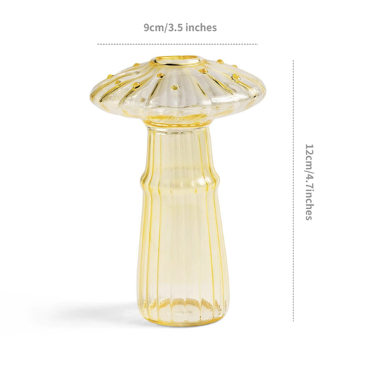 IVORE.GROUP - Mini Glass Mushroom Bud Vase - Yellow