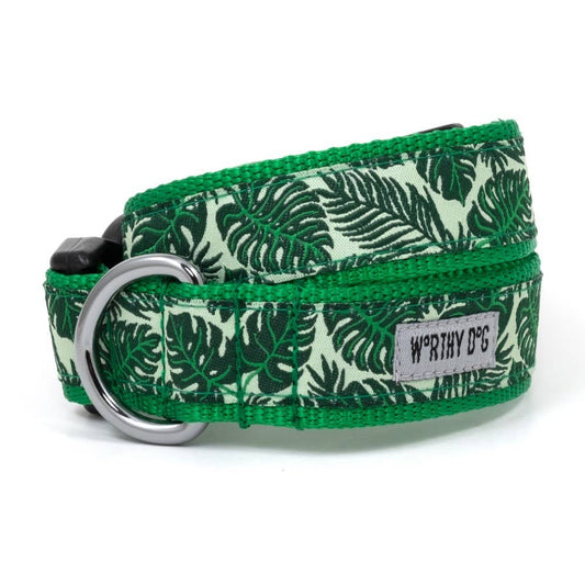 The Worthy Dog - Tropical Leaves Collar - Large