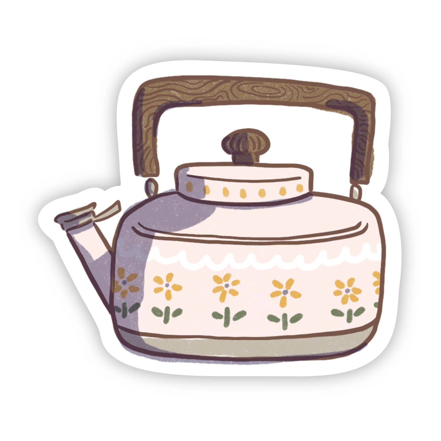 Big Moods - Tea Pot Floral Design Sticker