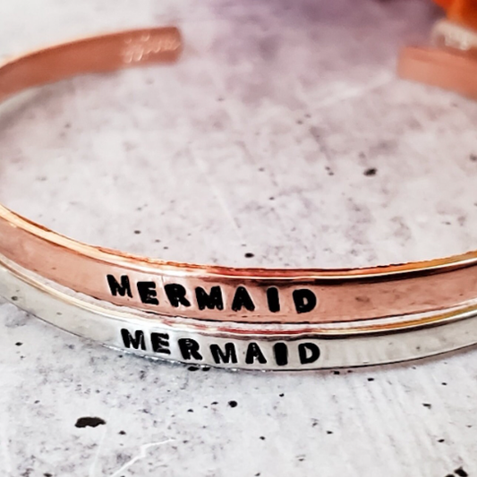 Salt and Sparkle -  Adjustable Mermaid Cuff Bracelet in Sterling Silver