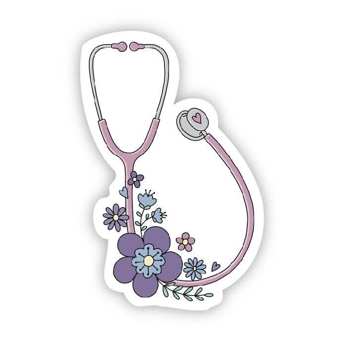 Big Moods - Floral Stethoscope Sticker