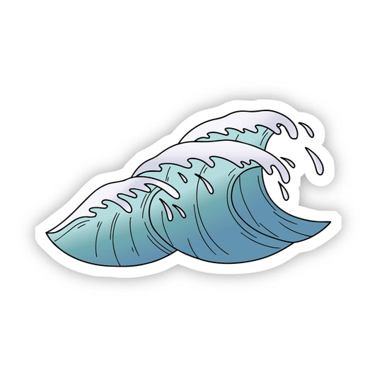 "Light Blue Waves Beach Aesthetic" Sticker